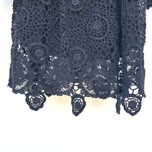 Vintage Y2K Nightcap Carmen Black Crochet Off The Shoulder Top Size Small - Picture 7 of 9